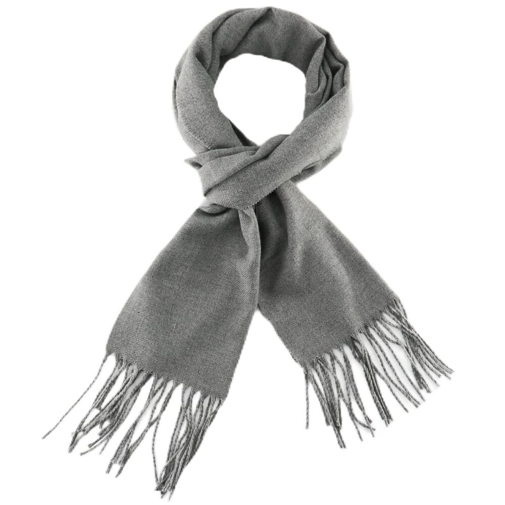 2984 Grey Scarfs, Spring Fall Winter Wram Gray Long Scarves US-NEW Grey